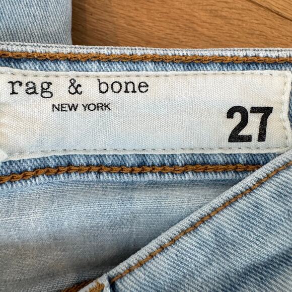 Rag & Bone Nina Ripped High Waist Ankle Cigarette Denim Jeans -Jade  size 27 - Picture 4 of 9